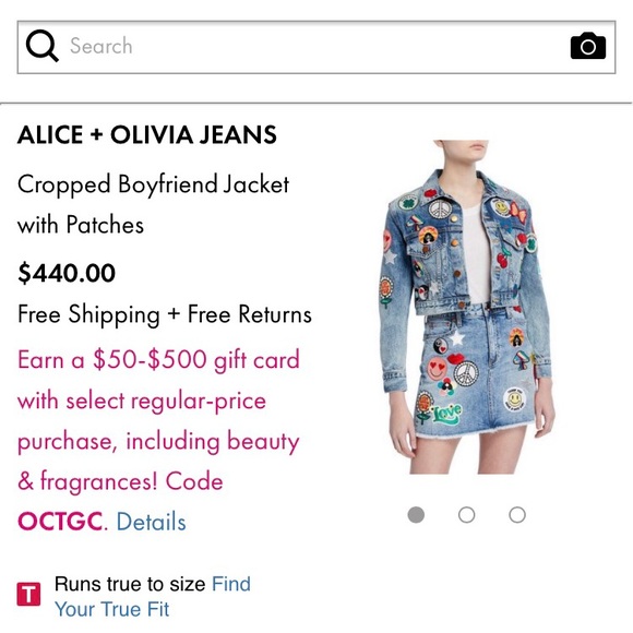 Alice + Olivia cropped boyfriend jeans jacket - Picture 4 of 7